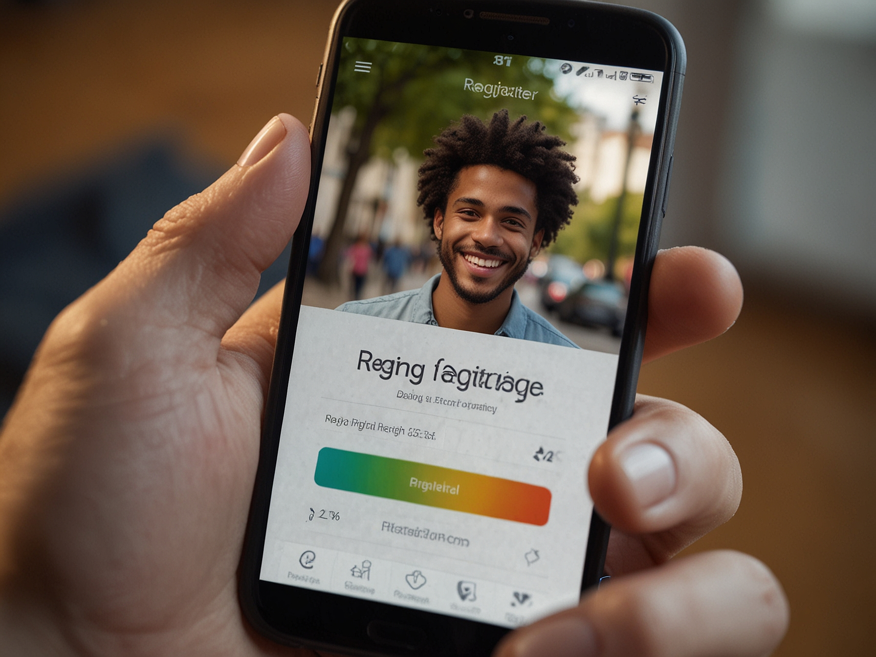 Przycisk rejestracji Vavada na telefonie